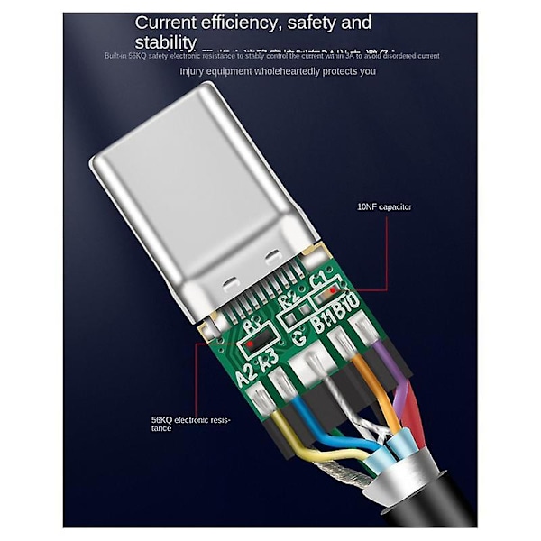 USB3.2 10 Gbps typ C-kabel USB A till typ-C 3.2 dataöverföringskabel USB C SSD hårddisk kabel PD 60W 3A snabbladdning 3.0, 1M