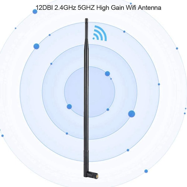 12DBI WiFi-antenne, 2.4G/5G dobbeltbånds høygevinst lang rekkevidde WiFi-antenne med RPSMA-kontakt for Wi