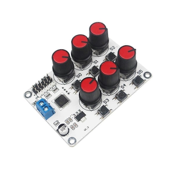 6-vejs Knap Servo Driver Controller Board Overstrømsbeskyttelse Servo Tester til DIY Robot Arm Par