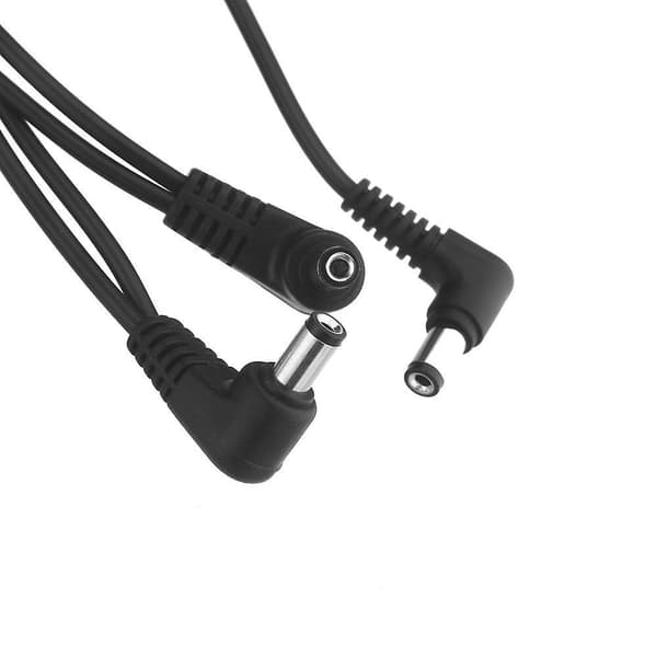 Vitoos 3-vejs Elektrode Daisy Chain Harness Kabel Kobbertråd til Guitar Effektforsyningsadapter Splitter sort