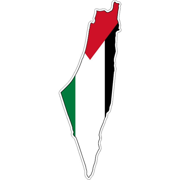 Klistermärke Vinylbilflagga Palestina Kort