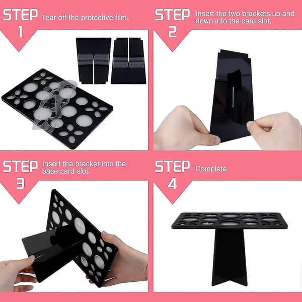 Foldbar Makeupbørste Organizer Børsteholder Bærbar Tørrestativ Makeupbørster