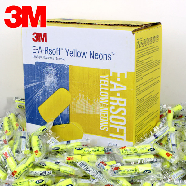 3M Ear Classic Öronproppar, 50 par Förpackade i Par, Gula, SNR = 28dB, Hörselskydd [ege]