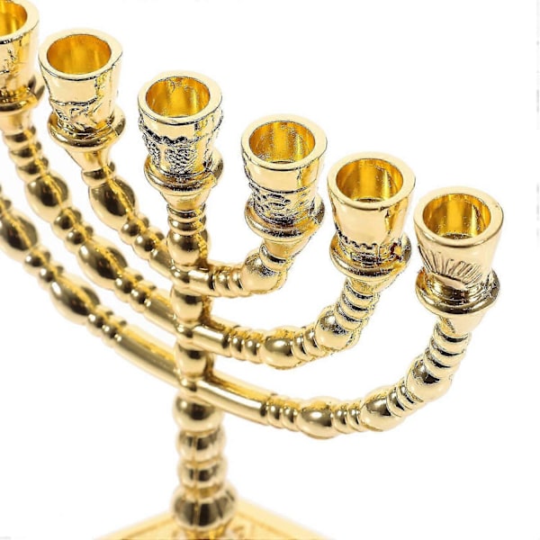 Ljusstakar Menorah 7 Grenar Menorah Metall Religiös Menorah Tempel Ljushållare