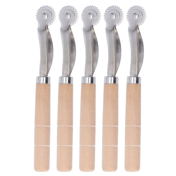 5 Pcs Stainless Steel Tracing Wheel with Wooden Handle, Tool for Punching and Marking