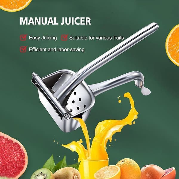 Hånddrevet Saftpresser i Robust Stål - Citron, Appelsin, Citrus