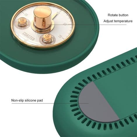 Smart USB Termostatisk Krusvarmer Coaster 55℃ Varmemåtte til Kaffe/Mælk/Te (Pink)