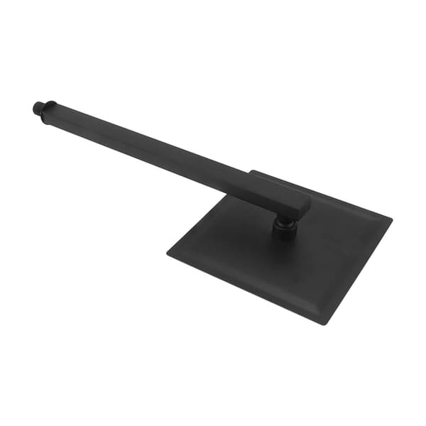 Square Wall Mounted Rain Shower Head Kit with Single Handle and Waterfall Spray, Black, for Bathroom