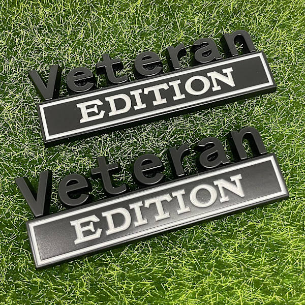 SSRGV 2-pakkauksen Veteraani Edition Auton Tarra Embleemi 3D Kirjaimet Merkki Ulkoinen Auton Kuorma-auton Tarrat, Hauskat Kirjaimet Tarrat Sopivat Ajoneuvolle, Kuorma-autolle, SUV:lle, Oven Koristeluun