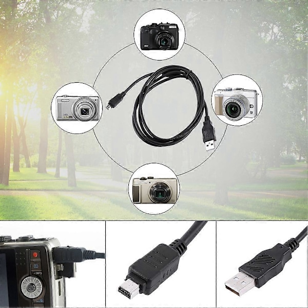 1,5 m 12-pin datakabel kamera USB-kabel dataoverførselskabel til Olympus digitalkamera