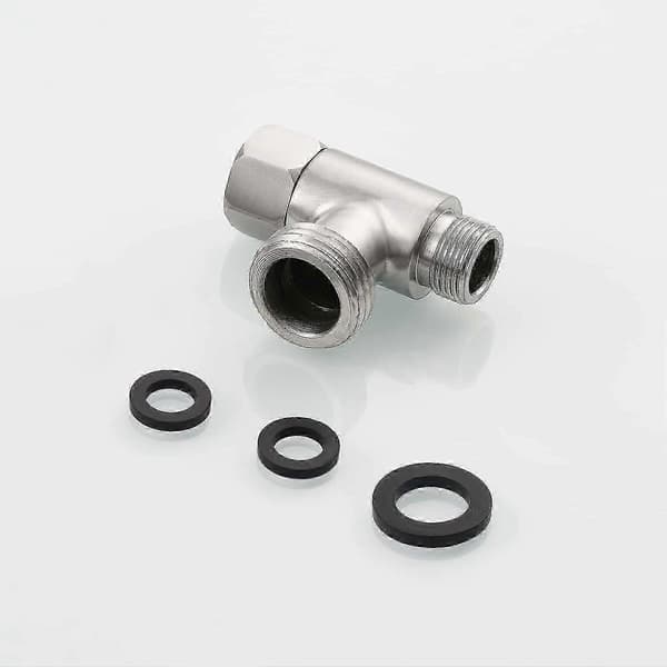 3-vejs 3/8\" og 1/2\" 3-vejs Adapter T-forbindelse Rustfrit Stål 3/8\" Vandledning T-fitting Børstet Nikkel