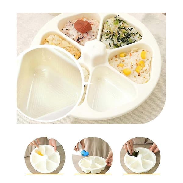 Onigiri Maker, Risbolleform, Kan Lave 6 Risboller Samtidigt, Risbollemaskine, Hurtig, Hygiejnisk
