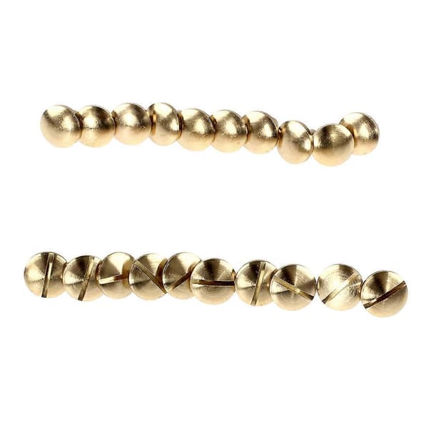 10x Arc Solid Messing Knapp Stud Skrue Spiker Skrue tilbake Lær Rivet Belte 6mm