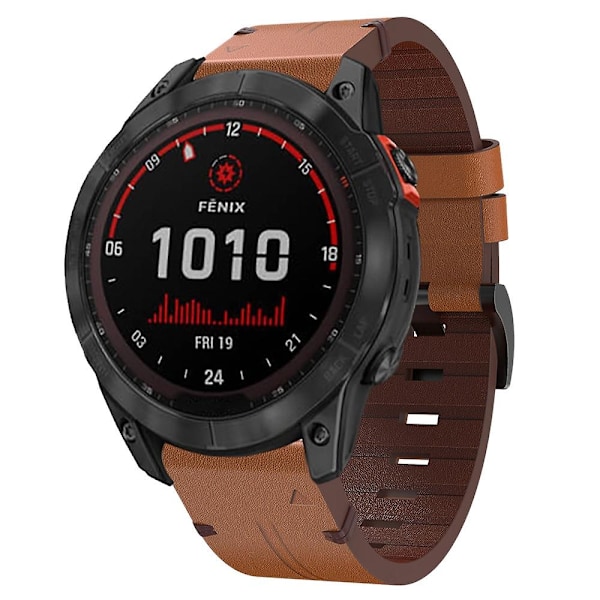 Læder Urrem Til Garmin Fenix 7X Solar