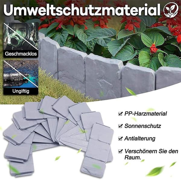 Hagegjerdekant Plast Stein Effekt Blomsterbed Plen Plante Dekorative Kantpaneler 20 STK