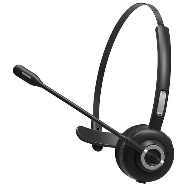 Bluetooth Headset til Mobiltelefoner, Kontorheadset med Støjreducerende Mikrofon og Ladeboks, PC Headset