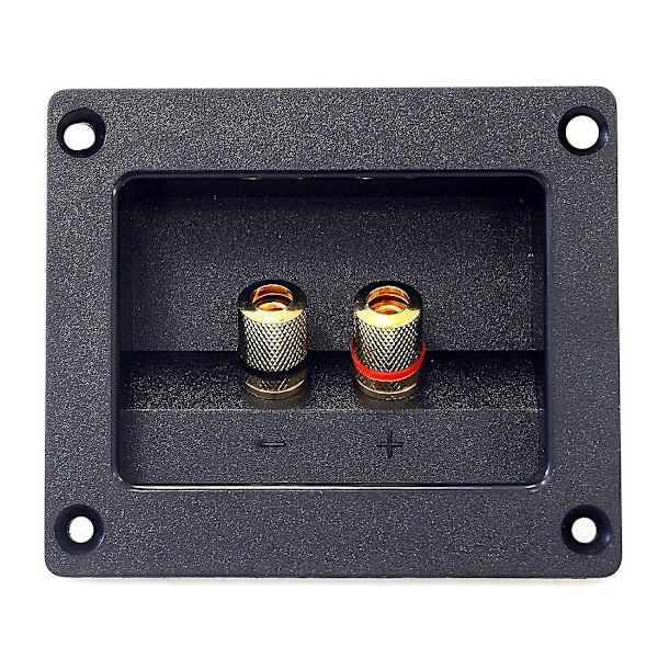 2 stk. DIY Bilstereo 2-vejs Højttalerboks Terminal Fjederkop Stik Bananstik og stik Subwoofer Stik 93x80mm sort