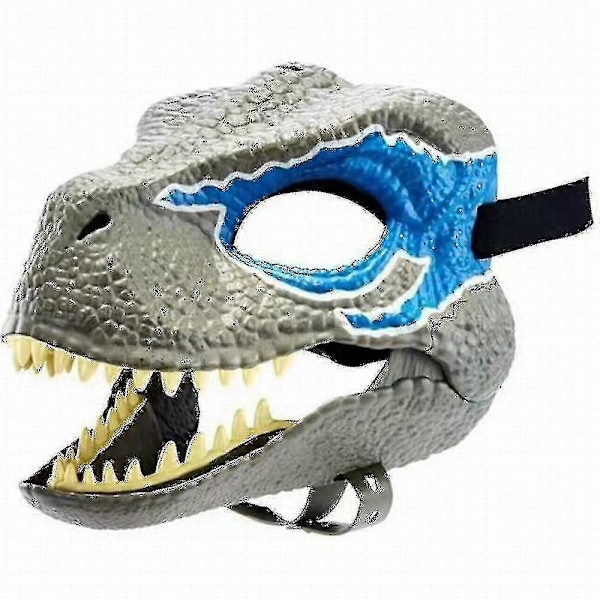 Dinosaurmaske med bevegelig kjeve, Dinomaske for barn og voksne, Kostyme og rollelek gave til karneval Halloween Cosplay Party