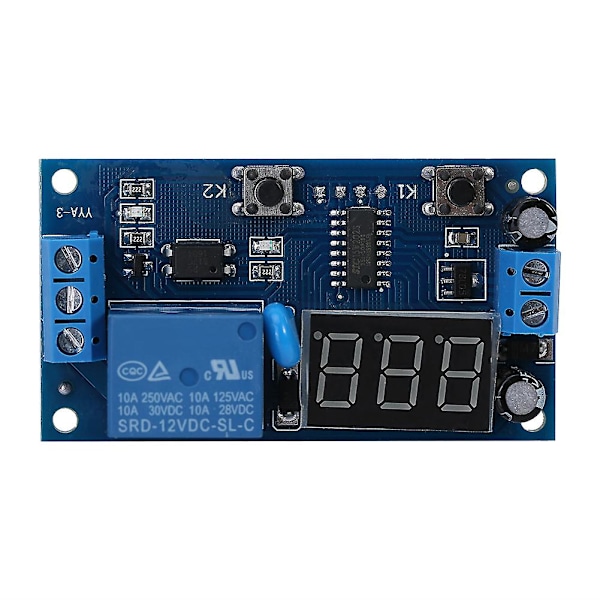 DC 12V Cykel Fördröjningstimer Switch Justerbar Relämodulkort Oändlig Slinga med LED-Display