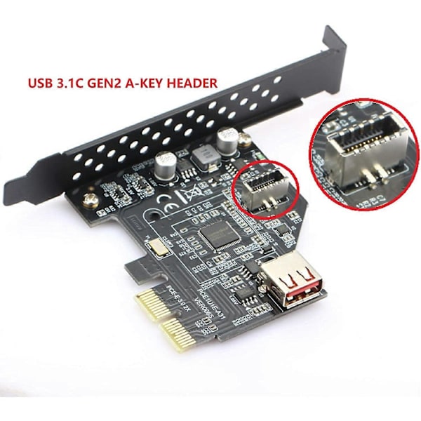 USB 3.1 Typ C Frontpanel Header Förlängningskabel, Typ E till USB 3.1 Typ C Kabel, Intern Adapterkabel, med Panel (50cm)