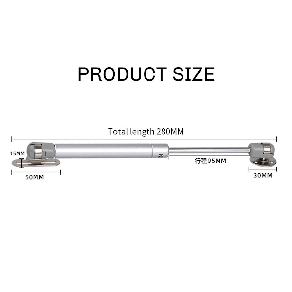 4 kpl 150N (15 kg) Kalustekaasujousi saranat Keittiön kaapin kaapin hydraulinen sarana Oven tukijalka Kansi tuki Laatikko rauta