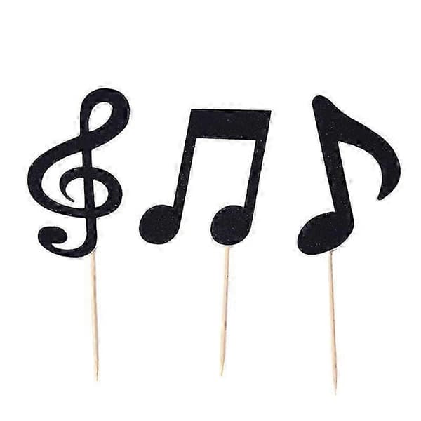 30 stk. Musiknoder Cupcake Topper Papir Kage Indsatser Kort Bryllupskage Topper