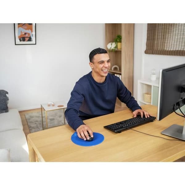Ergonomisk musematte, gel håndleddsstøtte, sklisikker mikrofiberoverflate – PC-skrivebordskomfort – Blå