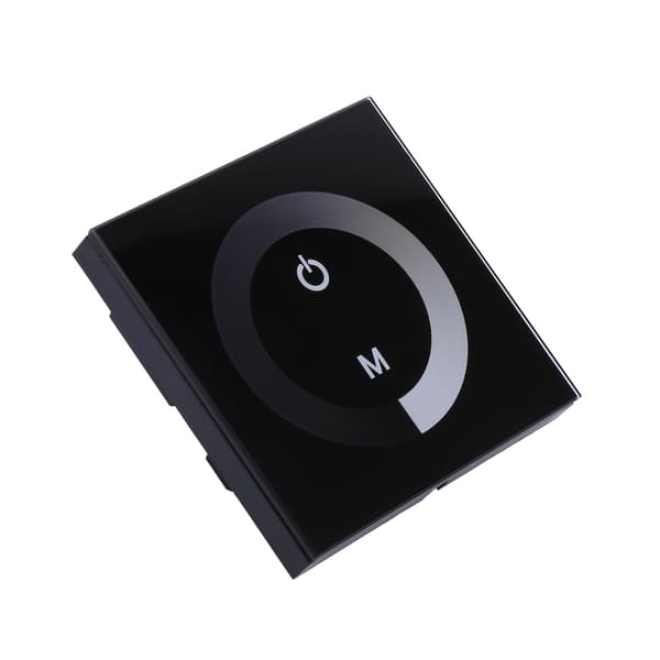 Solid Color Touch Panel Dimmer Wall Switch Controller LED Strip Light DC 12V-24V Black