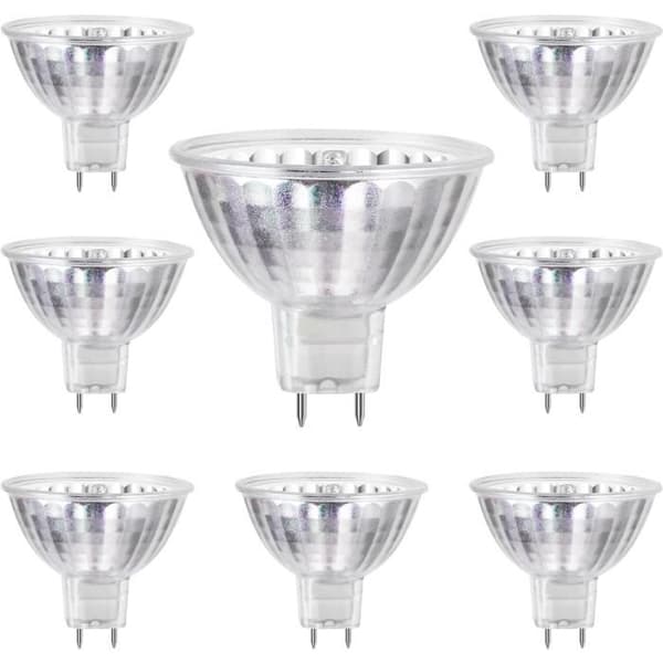 Halogenpærer - MR16 - 12V 50W - Varmhvit - Dimbar - 8 Stykker