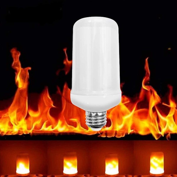 2 stk. LED Flamme Lyspære Flamme Lampe 5W E27 Sockel Flimrende Flamme Lyspære Dekorative Atmosfæriske Lamper