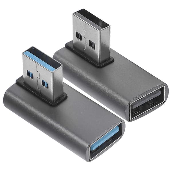2 stk. USB-adapter USB 3.0 Retvinklet adapter Han til hun Retvinklet USB-konverter