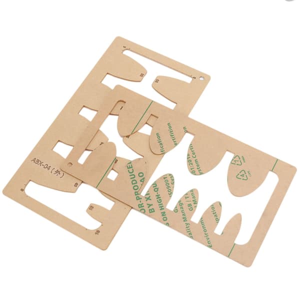 2 pcs Leather Craft Acrylic Stencil Set for DIY Handmade Belt Sword Tail Square Tail Cutting Tool
