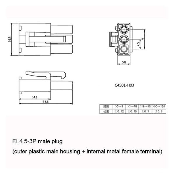 600mA 6.4v USB-laddningskabel El4.5-3p-kontakt P-till-r för Rc-bil lastbil snabb båt Jy