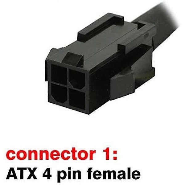 ATX 4-nastainen naaras - emolevyn CPU 8(4+4)-nastainen uros EPS 12V -muunninadapterin jatkojohto punottu