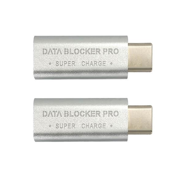 2PCS USB Type-C Data Blocker USB-C Juice Jack Adapter Stödjer Snabbladdning (50V/5A) Stoppar Datastöld