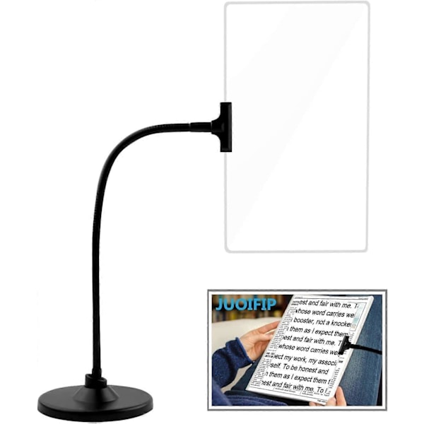 4x Förstoringsglas med Ställ 215x135x1.5mm Flexibel Svanhals Hela Sidan Förstoring Stort Förstoringsglas för Läsning Förstoringsglas Synskadade Äldre med