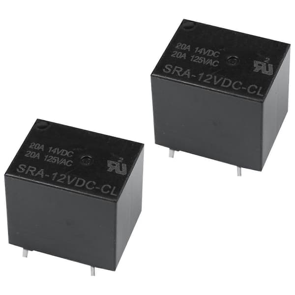 10 stk. Relæ 5 Ben SPDT SRA-12VDC- DC 12V Spole 20A Universal PCB Ny Sort