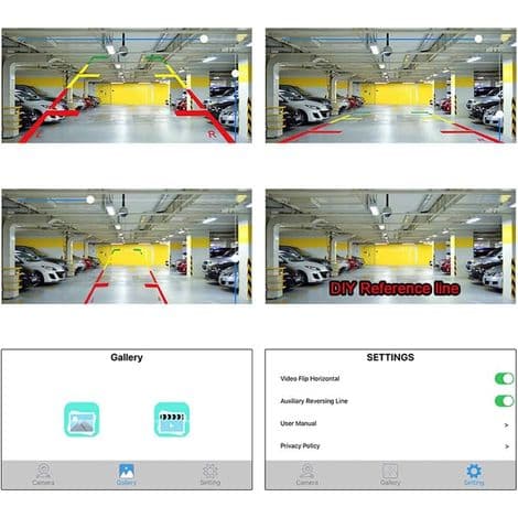 WiFi Backkamera Backkamera 12V Mini Vattentät Kaross Färdskrivare för iPhone och Android