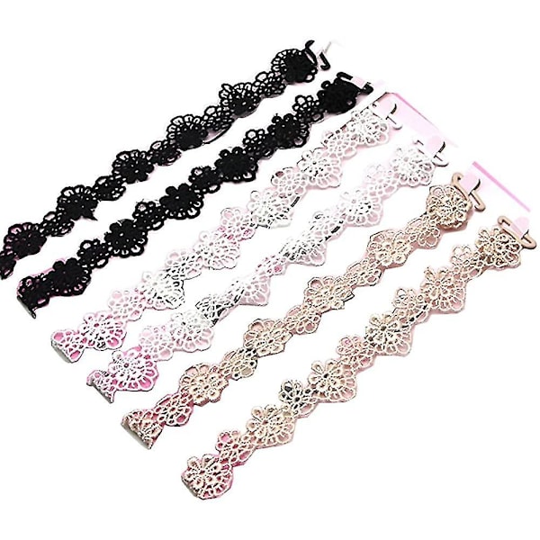 Kvinder 3 Par BH-stropper Blomst Lace Justerbar Underwear BH-stropper Udskiftning Skulderstropper