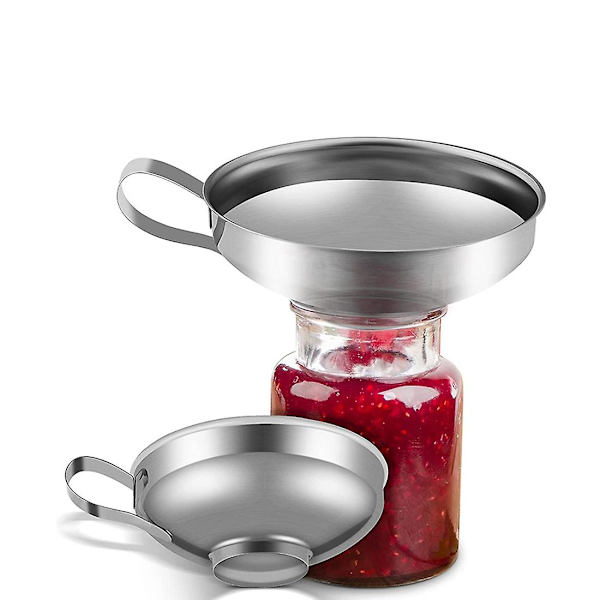 Konserverings tratt, 2-pack rostfritt stål konserveringstillbehör köks tratt burk tratt konserverings tratt