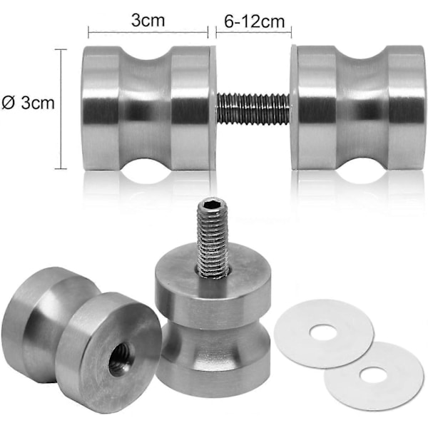 Moderne Glassdørhåndtak Spak Trim Matt Børstet Dusjknott Solid Stål 3cm Lekerom, 13thirteen