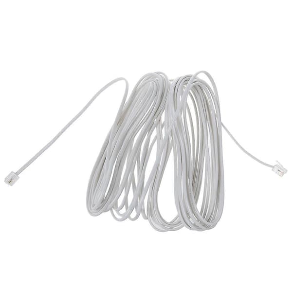 9M 30ft RJ11 6P2C Modulär Telefonkabel Tråd Vit