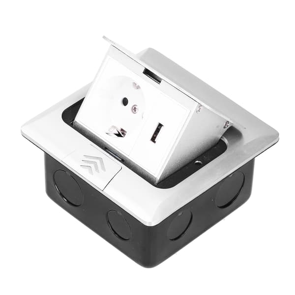 Floor Socket Embedded Pop Up Socket Box EU Standard USB Power Accessory 250V 16A Slow Pop Up