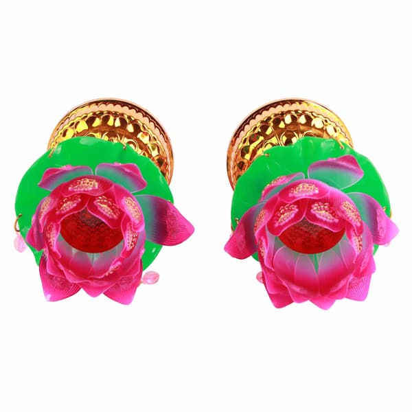 LED Lotus Buddha Lamp, 1 Pair USB Powered, Light-Transmitting Engraved Design, Home Decor Lamp, 15x7.5cm