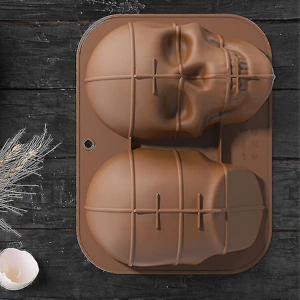 Stor Realistisk Silikon Kranie Kageform DIY Bageform Til Halloween