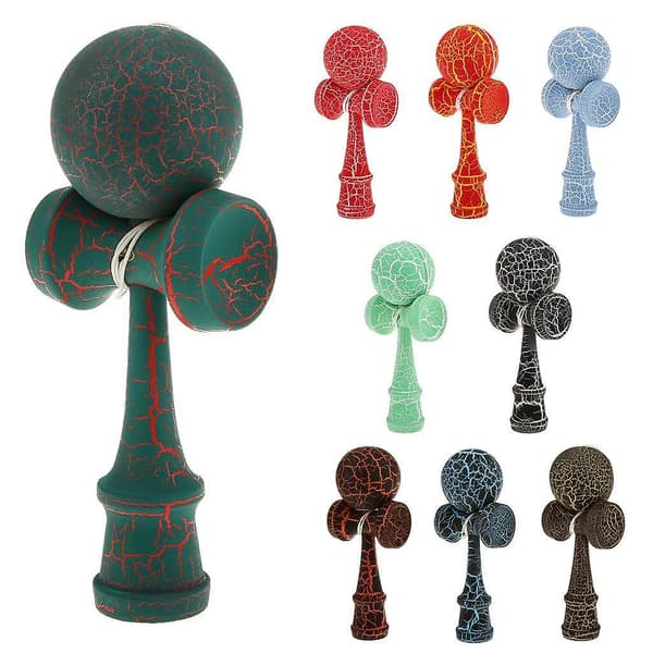 Træ Revne Maling Kendama Legetøj Børn Boldspil Sort & Orange