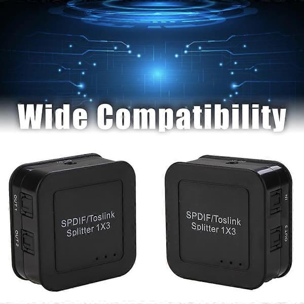 13 Optisk Splitter Stöder LPCM2.0/DTS/DOLBY-AC3 Ljudformat Utgångsavstånd upp till 40m