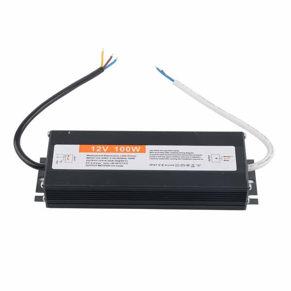 100W Ultratunn Vattentät Strömförsörjning Transformatoradapter LED-drivrutin AC110-250DC12V