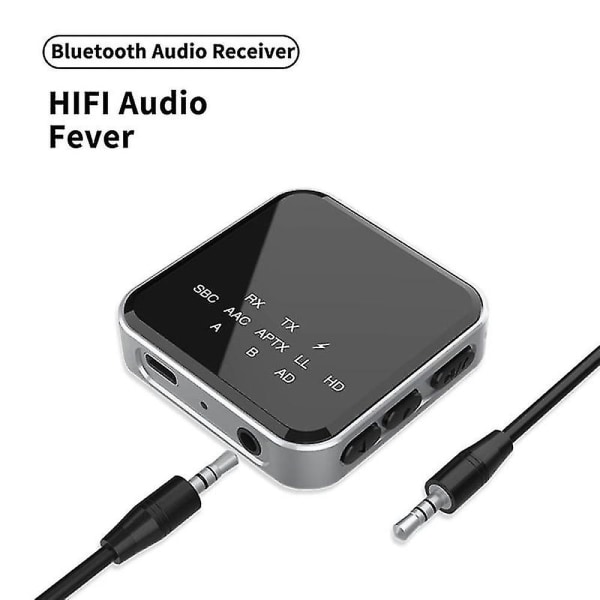 2-i-1 Hifi Bluetooth 5.2 Aptx Hd-sändaremottagare Trådlös 3,5 mm Aux Optisk Aptx-adapter för