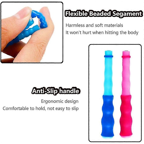 2-pak jump ropes med bløde perlesegmenter - Justerbar til mænd, kvinder og børn - Sammenfiltringsfri til at holde sig i form, træning og motion